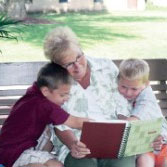 Nancy Lavenduski with her grandchildren